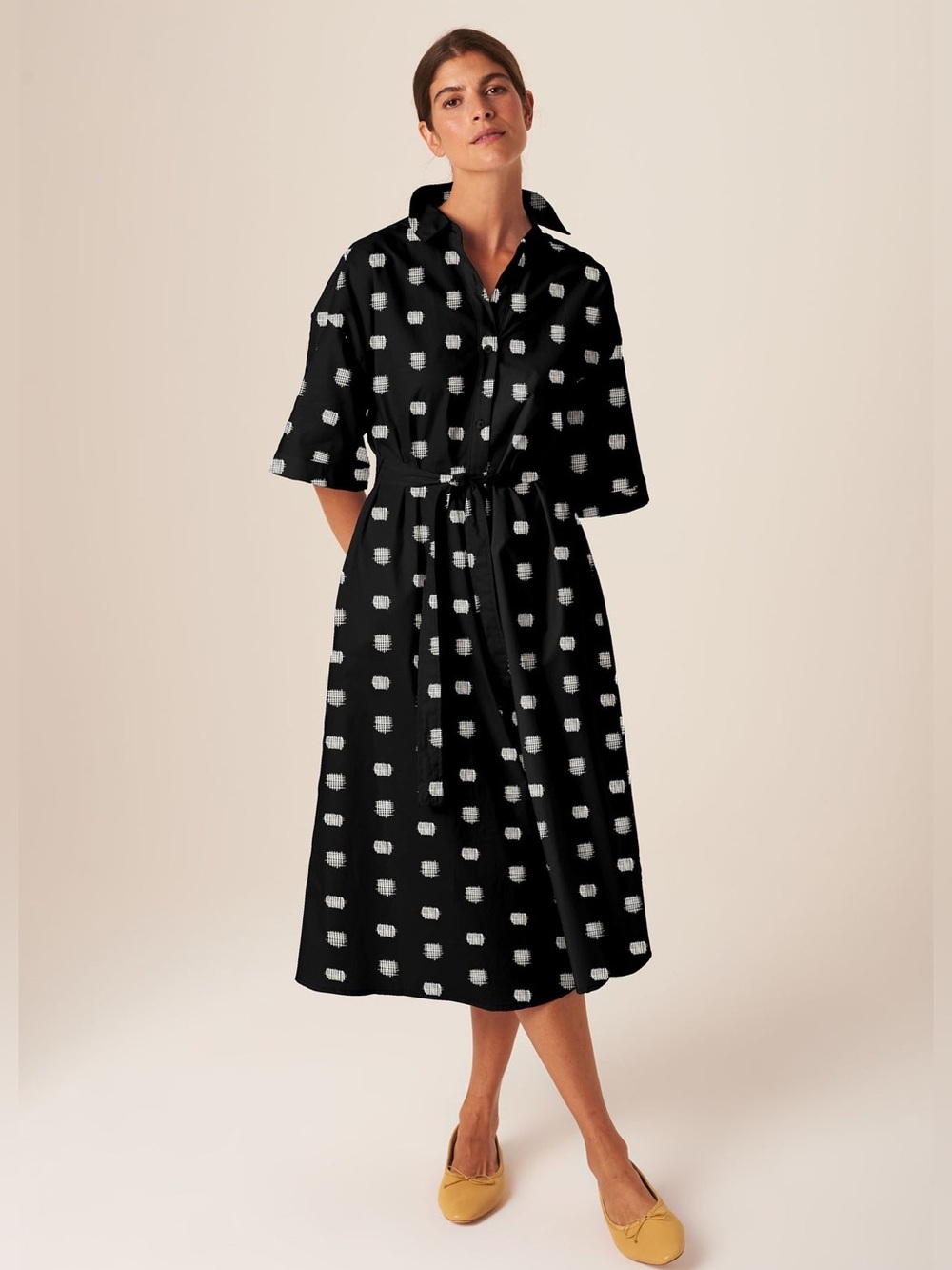 Tucker NYC l The Sarah Shirtdress | Black Cross-Stitch